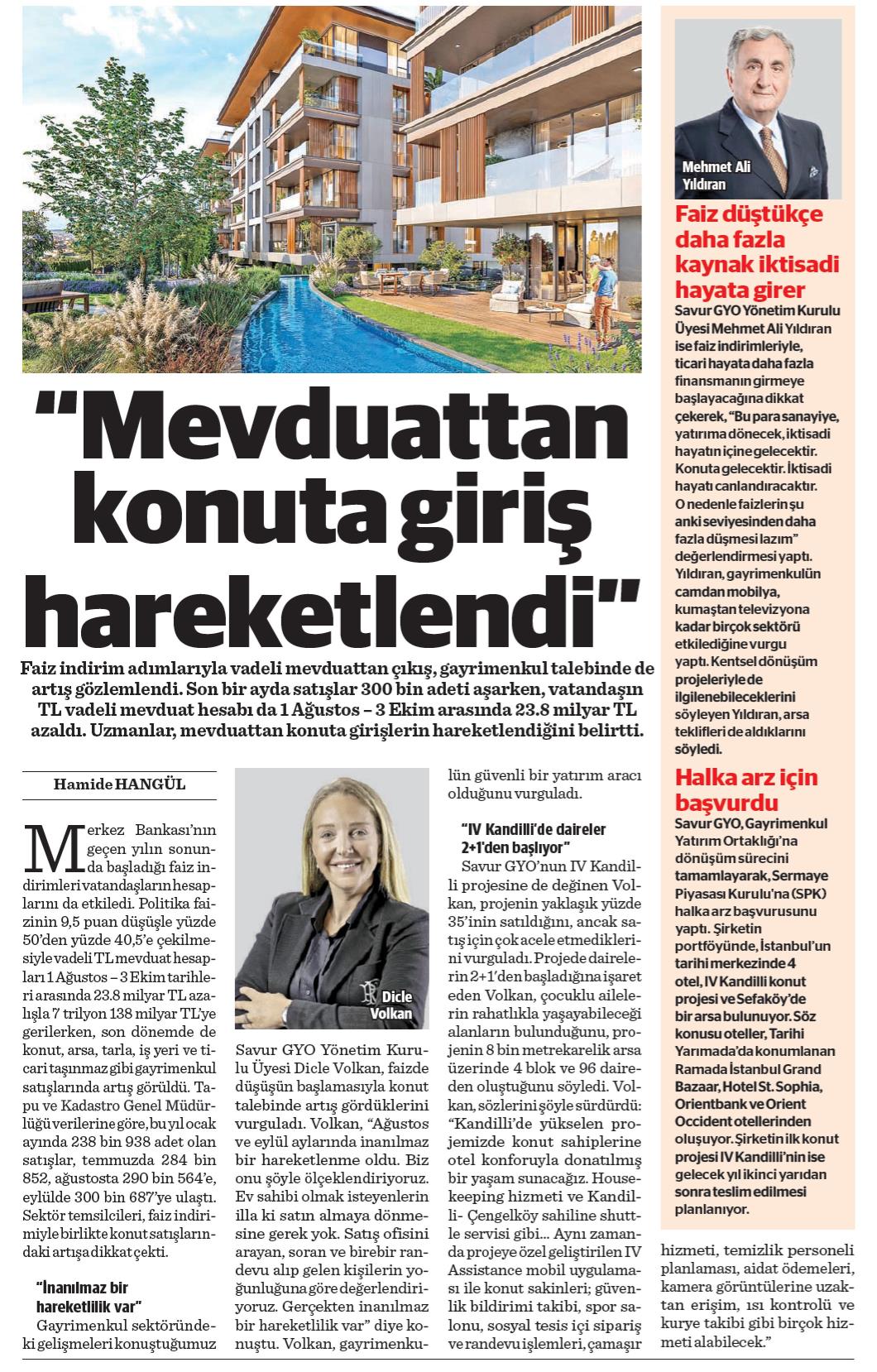 Mevduattan konuta giriş hareketlendi