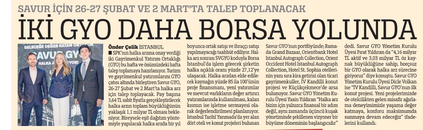 SAVUR İÇİN 26-27 ŞUBAT VE 2 MARTTA TALEP TOPLANACAK